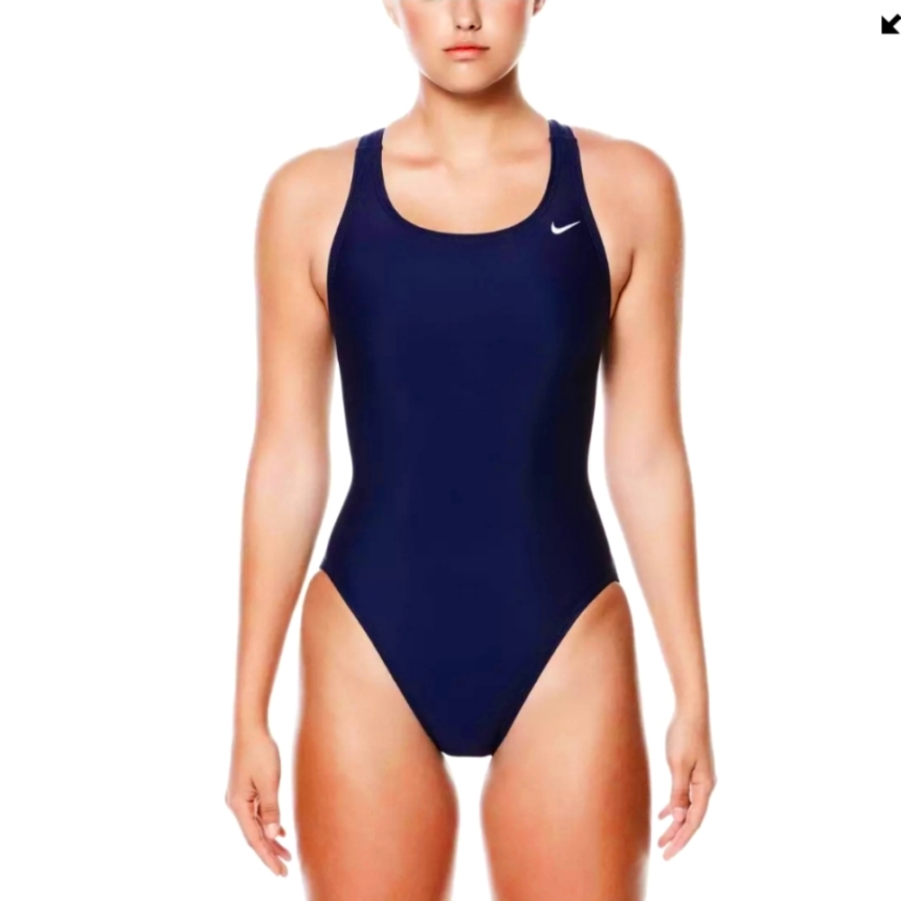 Navy Blue Nike Women's Core Solid Fast Back One Piece Swimsuit